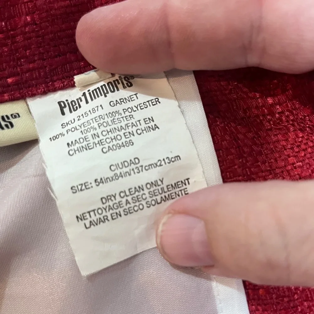 Pier 1 Imports Ciudad Garnet Red Grommet Curtain Panels 54x84 Set of 2 Vtg‎